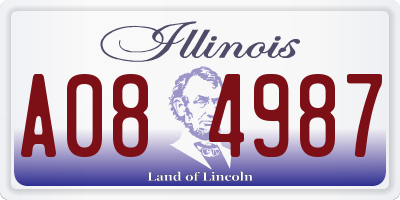 IL license plate A084987