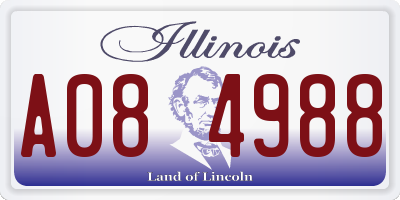 IL license plate A084988
