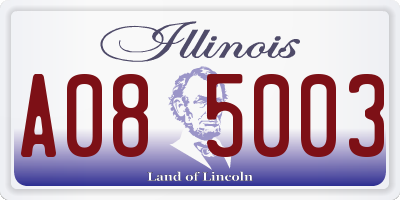 IL license plate A085003