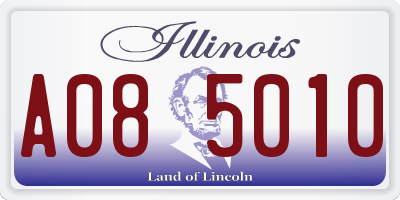 IL license plate A085010