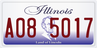 IL license plate A085017