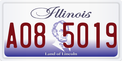 IL license plate A085019