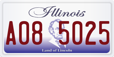 IL license plate A085025