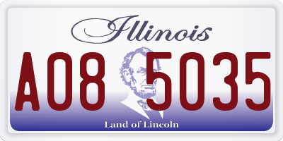 IL license plate A085035