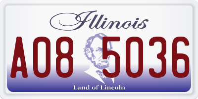 IL license plate A085036