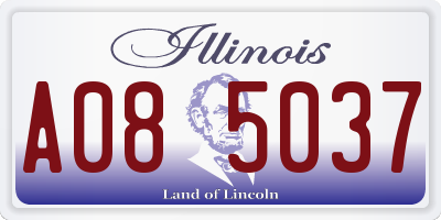 IL license plate A085037