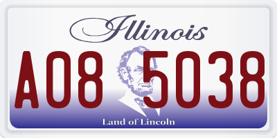IL license plate A085038