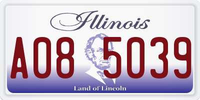 IL license plate A085039