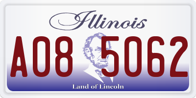IL license plate A085062