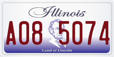 IL license plate A085074