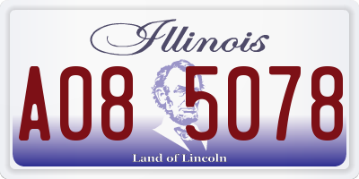 IL license plate A085078