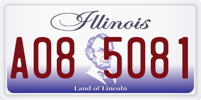 IL license plate A085081