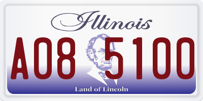 IL license plate A085100
