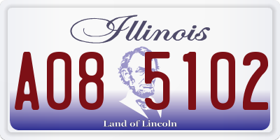 IL license plate A085102