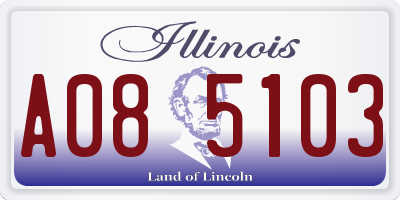 IL license plate A085103