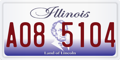 IL license plate A085104