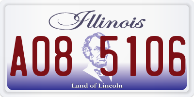 IL license plate A085106