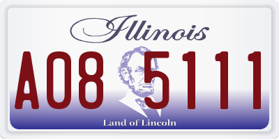 IL license plate A085111