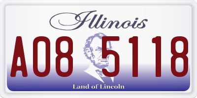 IL license plate A085118