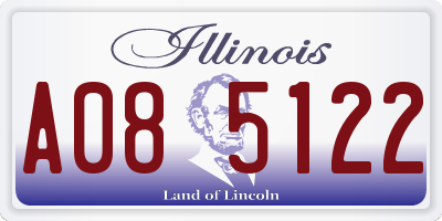 IL license plate A085122