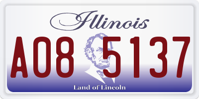 IL license plate A085137