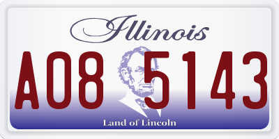 IL license plate A085143