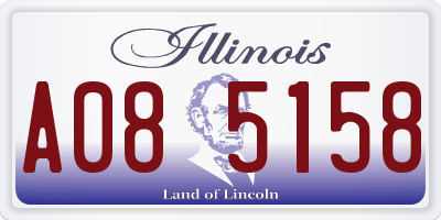 IL license plate A085158