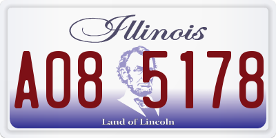 IL license plate A085178
