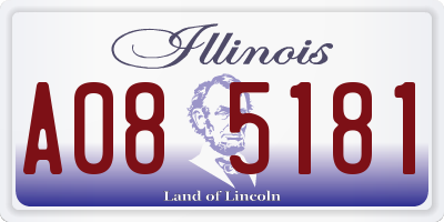 IL license plate A085181