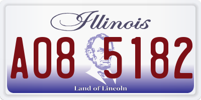 IL license plate A085182