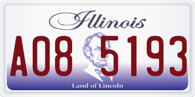 IL license plate A085193
