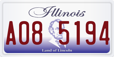 IL license plate A085194