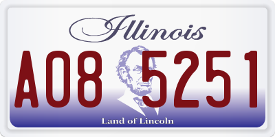 IL license plate A085251