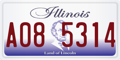 IL license plate A085314