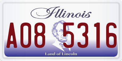 IL license plate A085316
