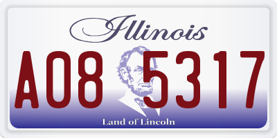 IL license plate A085317