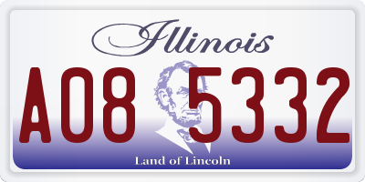IL license plate A085332