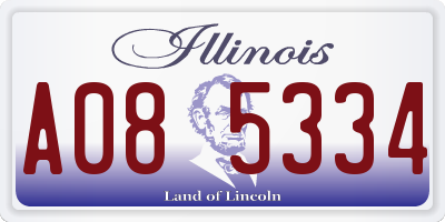 IL license plate A085334