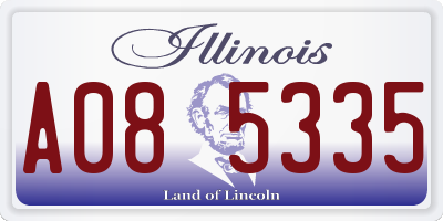 IL license plate A085335