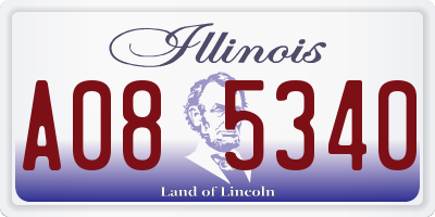 IL license plate A085340