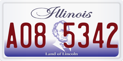 IL license plate A085342