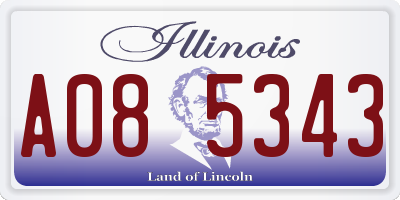 IL license plate A085343