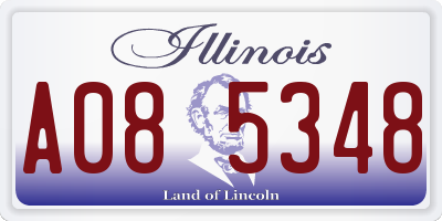 IL license plate A085348