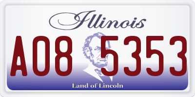 IL license plate A085353