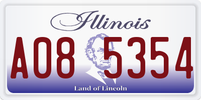 IL license plate A085354