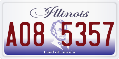 IL license plate A085357
