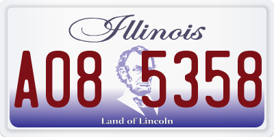 IL license plate A085358