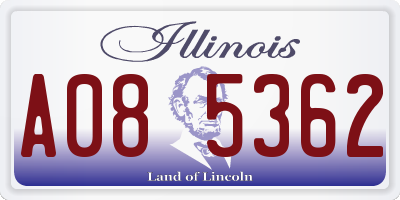 IL license plate A085362