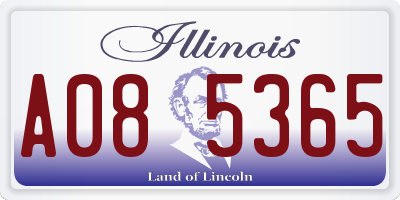 IL license plate A085365