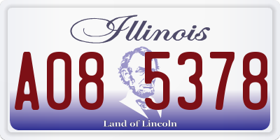 IL license plate A085378